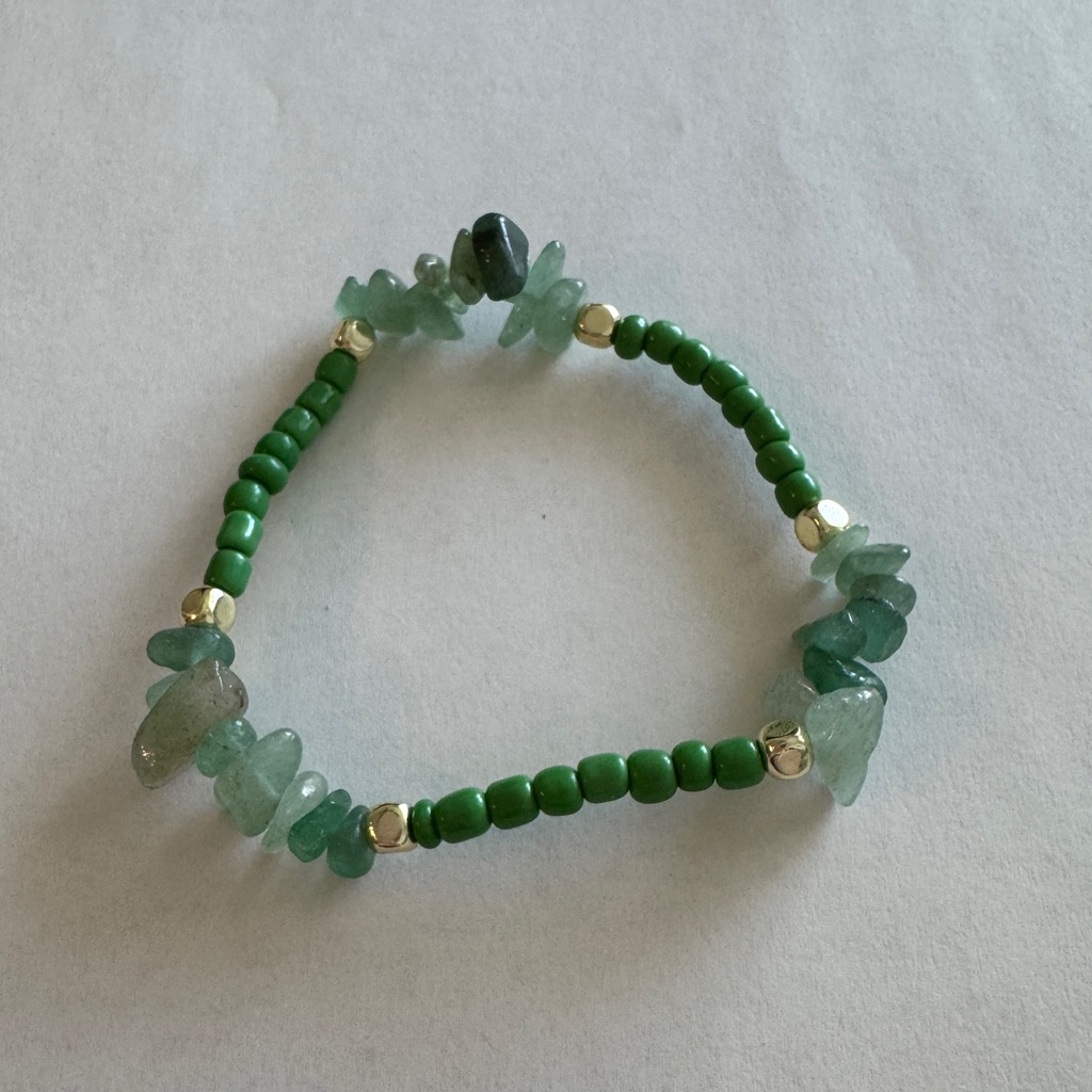 Ryze Party Naturally You Staxx Green Aventurine Chip Beaded Stretch Bracelet